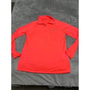 UNDER ARMOUR Heat gear 1/4  zip Athletic Shirt  Women  Large Deep Coral In Color
